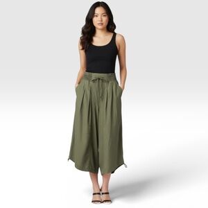 Anthropologie Olive Wide-Leg Tie-Waist Culotte Jumpsuit Pants